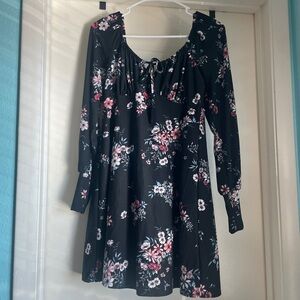 Lily Rose Black Floral Kids Dress
